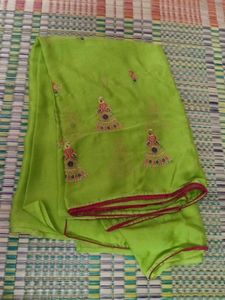 Green Embroidered Saree