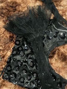 Elegant Black Embellished Blouse