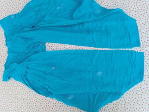 Blue Embroidered Kurta Set