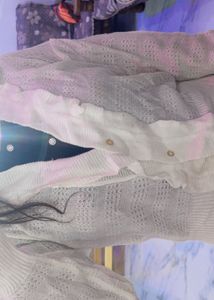 white cute crop cardigan