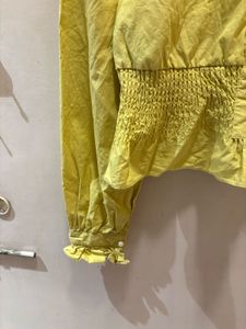 Yellow Smocked Long Sleeve Top