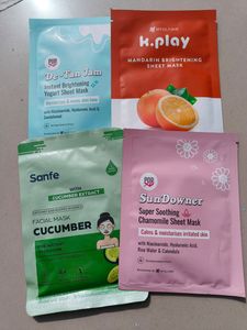 Combo Of 4 Sheet Masks