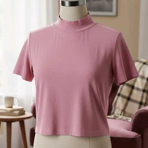 Pink Mock Neck Top