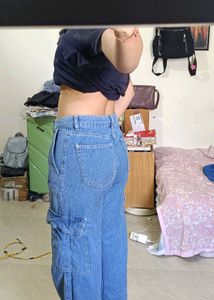 Bershka Straight Cargo Denim