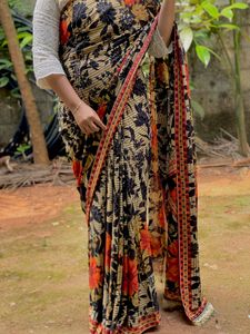 Floral Print Saree