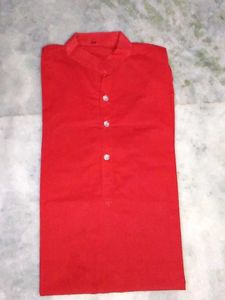 Men’s Solid Red Cotton Kurta