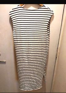 H&amp;M Striped  Mini Dress With Pockets And Slit