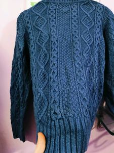 Blue Cable Knit Sweater