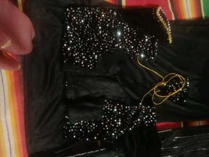 Stunning Black Sequin Saree with Blouse