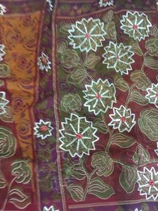 Maroon Colour Cotton , Gota Patti Work Saree