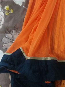 Elegant Orange Anarkali Kurta
