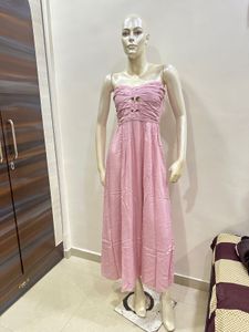 Pink Strapless Midi Dress