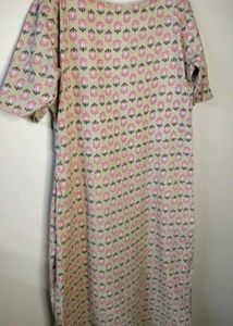 Pink Floral Print Kurta Set