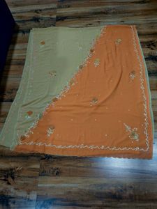 multi colour handwork saree