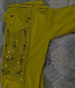 Yellowish Green Kurti