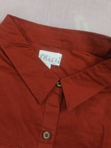 Rust-Colored Button Down Shirt