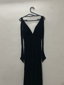 Custom Made Elegant Black Maxi Dress