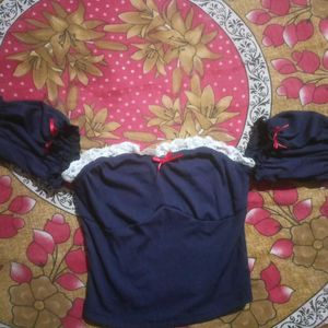 Navy Blue Bow Top