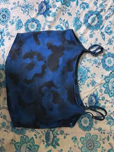 DressBerry Navy Blue Sleeveless Crop Top | Polyest