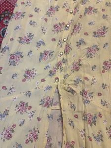 Floral Dress With Cut