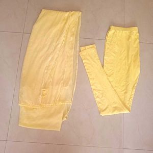Yellow Leggings & Dupatta Set