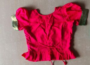 Pink and Teal Lehenga Choli Set With Blouse