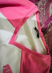 Pink &amp; White Casual Top