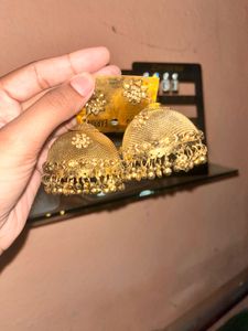 Golden Jhumka Earrings
