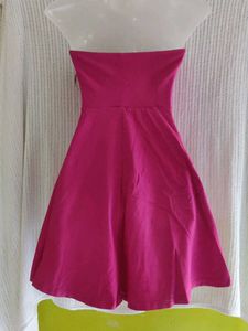 Pink Strapless Fit &amp; Flare Dress