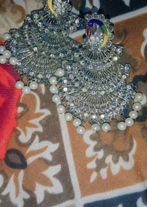 Elegant Silver &amp; Pearl Drop Earrings