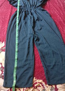 Navy Polka Dot Dress Jumpsuit