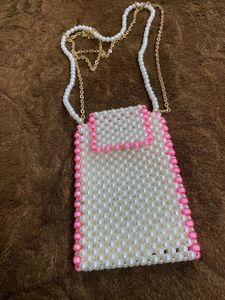 Pearl Beaded Mobile Bag