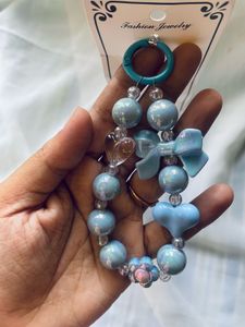 Blue Beaded Bag Charm