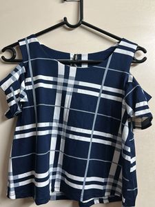 Partywear Blue And White Top