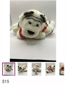 Tiger White Black Plush Toy