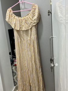 Striped Off-the-Shoulder Jumpsuit