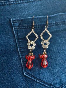 Red Sparkling Earrings
