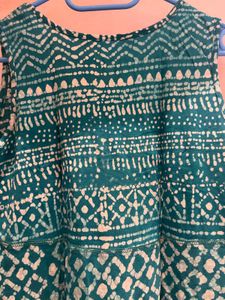 Cute Green Printed Dress