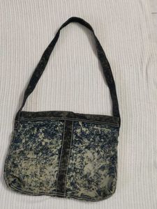 Distressed Denim Shoulder Bag