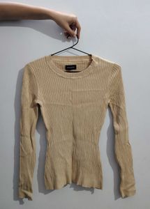 Even &amp; Odd Beige Ribbed Sweater
