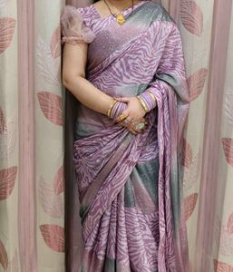 Partywear Girlish Pattern Saree With Blouse