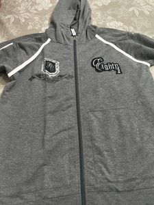 Gray Graphic Print Hoodie