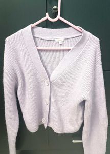 Lavender Crop Cardigan