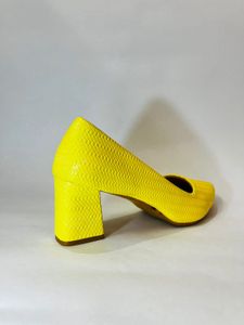 Holographic Lemon Colour Heel&#39;s For Women