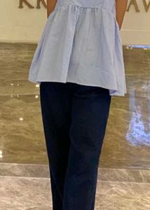 cutee blue sleeveless peplum top🧿