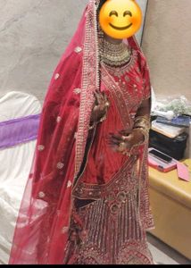 Full Beads &amp; Stone Work Designer Bridal Lahenga