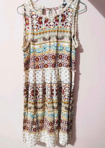 Boho Print Sleeveless Dress