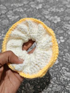 Yellow &amp; White Scrunchie
