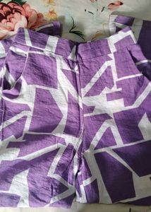 Purple Geometric Pajama Set For Kids girls