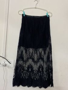 Elegant Black Lace Maxi Skirt